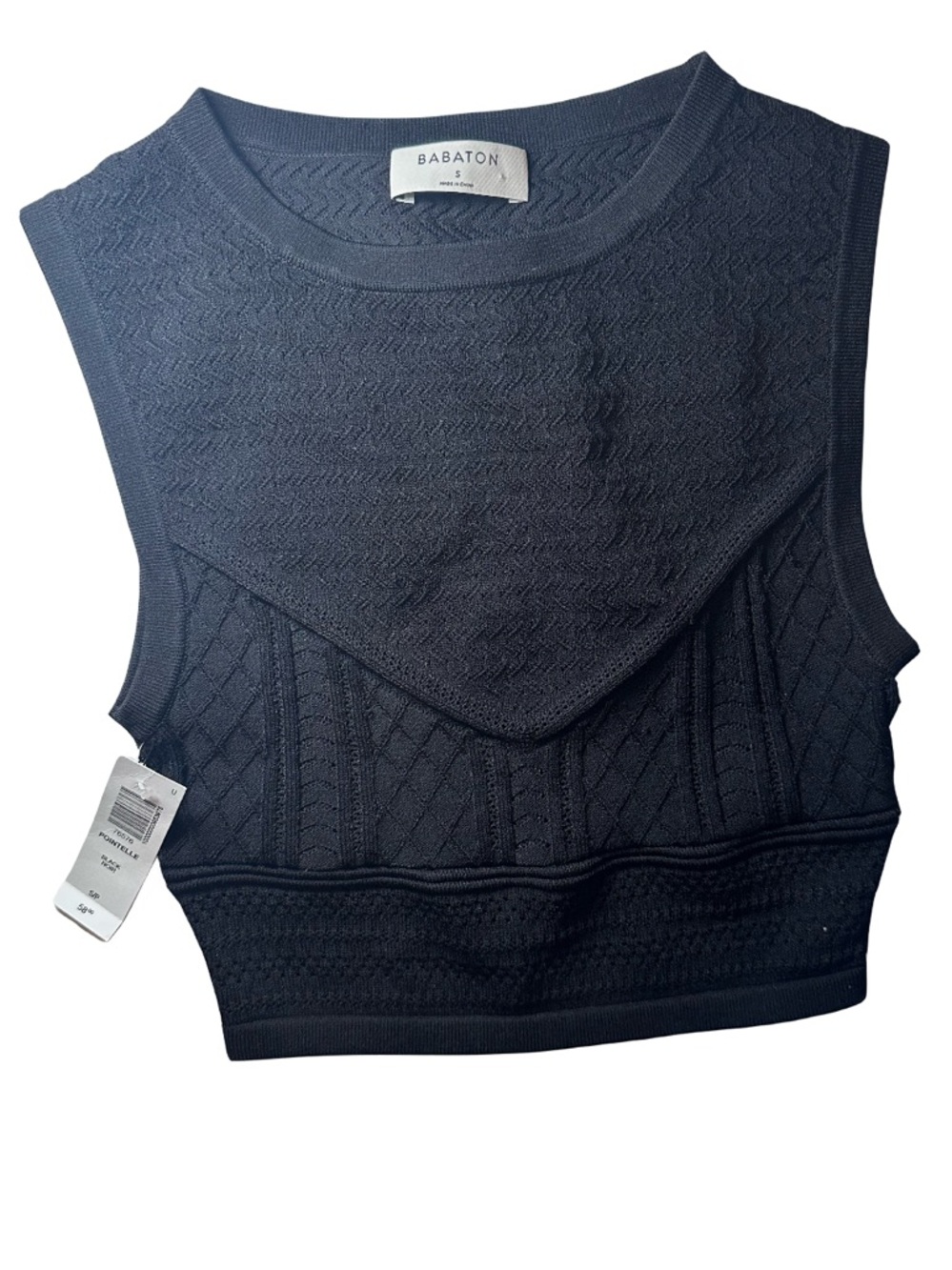 Aritzia Babaton Pointelle Tank Black Noir Size Small - Picture 5 of 5